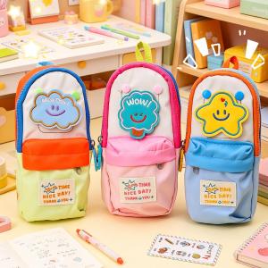 Kawaii Pencil Case / Large Capacity Stationery Storage Bag for Students / Vintage Backpack Design Pencil Organizer / Multifuncion School Supplies