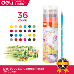 Deli 12-Color Color Pencil High-Quality Popular Kids Color Boxed Short Rod Without Wood Colored Pencil EC114-12/C00807