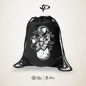Tas serut cowok - motif astronot - tas anti air - tas futsal