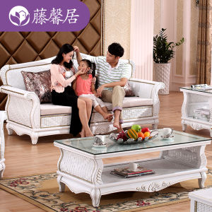 Bedroom Rattan Chair Recliner Chaise Longue Beauty Couch Casual Minimalist Double Three-Person Single Rattan Chair Combination European Style Rattan Sofa