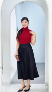 Áo len cổ lọ nữ không tay dệt kim phom slim thời trang GUMAC AF11031