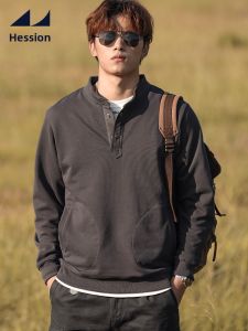 HESSION | Cotton Henry Neck Sweatshirt 360g