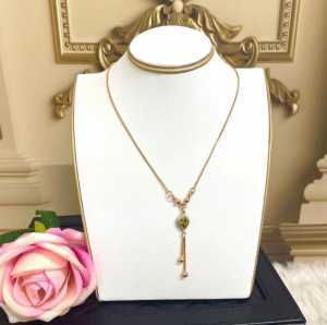 kalung permata hijau tetesan air terlaris anti alergi anti karat import korea