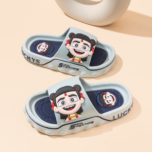 NaZha Childrens Indoor Slippers Soft Bottom Anti-Slip Bath Shoes Summer New Style Boys Home Comfortable Baby Cool Slippers