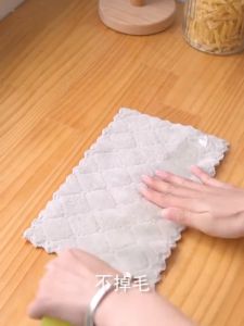 【Ready stock】5PCS  Microfiber Cloth Towel Coral Velvet Double-sided Dishcloth Kitchen Fast Drying Towel Household Rags Babalux