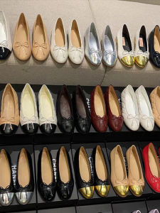 Comfortable Flat Bottom Genuine Leather Ballet Flats Womens Shoes round Toe Color Block Butterfly Knot Casual Fashion Sneakers