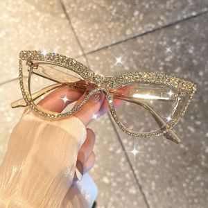Elegant Fashion Glasses with Rhinestone - Cat Eye Frame Perfect for Formal Events Eyewear