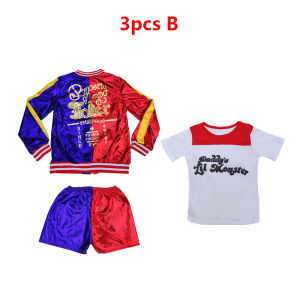 Womens Harley Quinn Costume Adult Children Suicide Squad Halloween Cosplay Kit