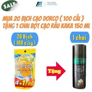 [COMBO HOT] Lưỡi Dao Dorco Titan 10 Hộp (1000 Lưỡi) + Bọt Cạo Râu Kaka