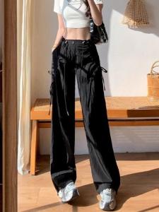 กางเกงทำงานแบบ Paratrooper American สำหรับผู้หญิง ฤดูร้อนบาง 2025 ใหม่ หลวม ลำลอง แห้งเร็ว กางเกงขายาวทรงหลวมสำหรับผู้หญิง