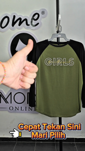 OME-TikTok Viral Raglan Dwi-Warna Cotton Premium T-shirt Kasual Fesyen Wanita