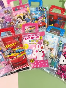 6 In 1 Cartoon School Set Cute Stationery Set pencil Ruler eraser Kids gift School Supplies