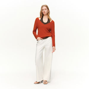 DUSHU | Layered Beauty Halter V-Neck Real Two-Piece Knit Set
