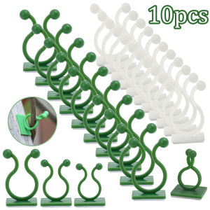 10ชิ้นพืชสวนมีกาวในตัวคลิปติดผนังปีนดอกไม้ผักเถาองุ่นที่มองไม่เห็นรองรับตะขอผูก