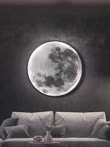 Moon Wall Light Newly Designed Staircase Light Indoor Wall Lamp For Living Room Bedroom Bedside Staircase Remote Control Dimming 50cm 24W