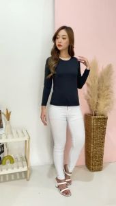 TERLARIS Manset Oblong Lengan Panjang - Manset Lengan Panjang Wanita - Manset Dalaman Wanita - Mangset Muslimah - Dalaman Kaos Polos Hitam & Putih Lengan Panjang