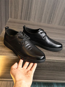 Top Layer Cowhide Mens Business Casual Shoes Soft Bottom Lace-Up Commuter Shoes Value Recommendation Autumn Color Pure