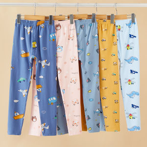 กางเกงนอนเด็กยี่ห้อไลคร่าผ้าฝ้ายกางเกงฤดูใบไม้ร่วงผ้าฝ้ายแท้เด็กชายเด็กหญิงเด็กโตกางเกงผ้าฝ้ายเส้นเดียวกางเกงนอนเด็กกางเกงซับใน