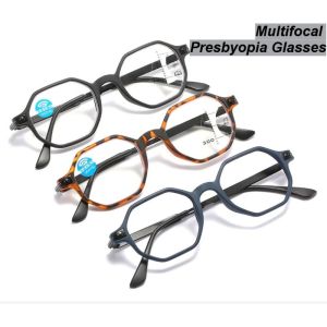 Anti Blue Light Multifocal Presbyopia Glasses +1.0 ~ +3.5 Hyperopia Glasses Neutral HD Intelligent Multifocal Reading Glasses