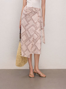 LANCY FROM 25 | Vintage French Print Wrap Skirt