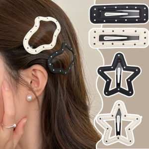 【♡Lovely girls house♡】Cloud Star Hollow BB Clip Hair Accessories Light Luxury Headdress Side Bangs Clip