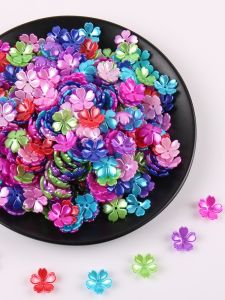 Handmade Sakura DIY Beading Material 15mm Five-Petal Flower Acrylic Loose Beads for Woven Jewelry Craft Happiness Symbol