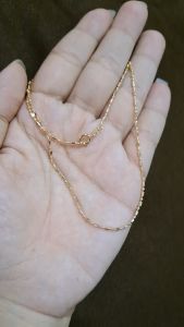 Premium Kalung Polos Padi Kombinasi Titanium Grade A (Emas) 22 K