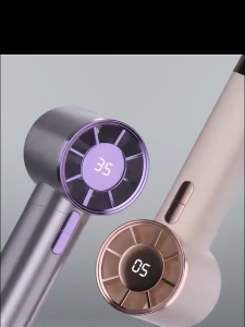 Qimedo พัดลมพกพา พัดลมมือถือความเร็วสูง เสียงเงียบ 100 ปรับความเร็วได้ ฟรีเชือกคล้อง จอแสดงผล LED