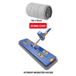 Bông lau nhà thay thế KITIMOP MONSTER 45CM2-1 45x15cm microfiber dùng cho cây MONSTER 45CM2-BLUE