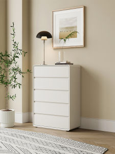 White Eco-panel 5-drawer Chest Simple Large Capacity Storage