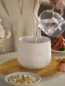 PANCI LISTRIK SERBAGUNA ANTI LENGKET LOW WATT 1.5 LITER ELECTRIC PAN WITH STEAMER Panci Listrik Multifungsi Anti Lengke + Kukus 2 in 1 low wat 600w / Fry Pan Electric 2 Panci penggorengan Keramik Elektrik Free Steamer YOSSI ELECTRIK PUTIH LAPISAN KERAMIK