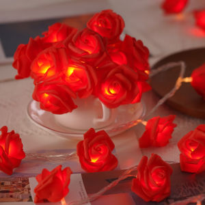 3M 20LEDs Artificial Rose Flower String Light Battery Powered Wedding Fairy Garland Room Decoration Ramadan 2026 Valentines Day