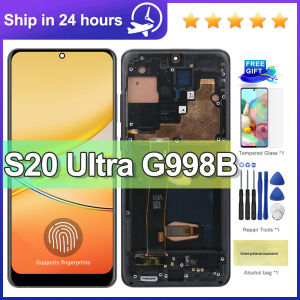 AMOLED Screen Display with Frame for Samsung S20 Ultra G988B SM-G988 SM-G988U LCD Touch Digitizer Assembly  Repair Part