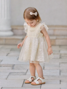 babylove | Summer Girl Baby Butterfly Embroidered Tulle Dress Sweet Fluffy Style Puff Sleeves
