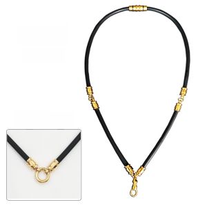 New Titanium Steel Buddha Pendant Necklace Cord Negative Ion Silicone Bracelet Decorative Jewelry Accessories