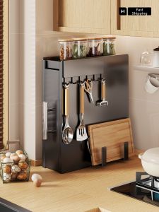 evesigar | Narrow Pull-out Dustproof Corner Spice Storage Rack