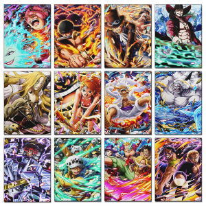 Bandai | 5D DIY Diamond Painting Luffy Nami Full Drill Diamond Art Kit Anime Rhinestone Mosaic Cross Stitch Wall Decor for Living Room