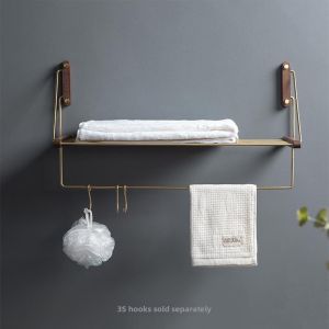 yishujia office | Punch-free Bathroom Towel Rack Wooden