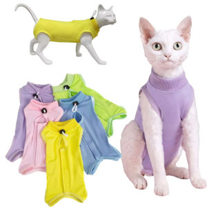 Xuderong Cat Anti-licking Sterilization Clothes Pet Surgery Suit for Cat Weaning Breathable Anti-scratch Body Strap Vest S/M/L