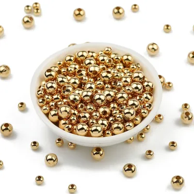 Gold Silver Plated Metal Beads 2/3/4/5/6/8MM Round Iron Spacer Loose Beads For Jewelry Making DIY Bracelets Necklace Accessories