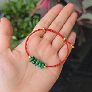 Q799 Vòng ngũ điếu Cẩm Thạch Sơn Thủy dây cáp 2 mẫu: Xanh tươi & Xanh thẫm ko kén mệnh - Phong Thuỷ TUDO