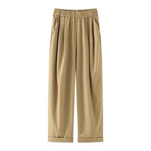 High Waist Ice Silk Quick Dry Pants Womens Spring Summer Thin New Version Loose Breathable Casual Pants Wide Leg Korean Style