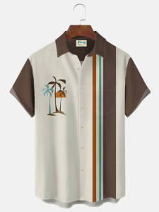 เสื้อเชิ้ตแขนสั้น3D ลายดอกไม้พลัสไซส์