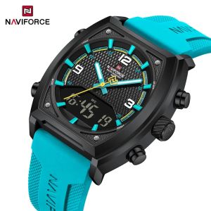 NAVIFORCE Luxury Mens Watches Sport Quartz Watch Men LCD Dual Display Waterproof Luminous Man Wristwatch 2025 Relogio Masculino