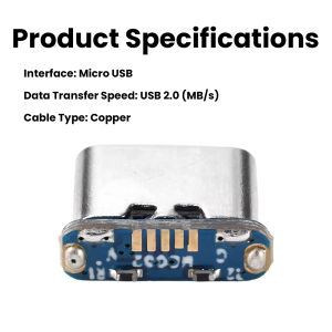 Micro USB to Type -C Connector Type C Data Transfer Data Power Adapter DIY Repair Power Supply Accessories