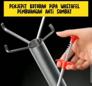 Artefak Pengerukan Saluran Pembuangan Tiriskan Unclogger 1.6m Unclogger Pipa yang Dapat Ditekuk Klip Sampah Manual Stainless Steel Drain Unclogger/Pembersih pipa kawat dengan grapple/ Rambut sampah melengkung empat cabang LS