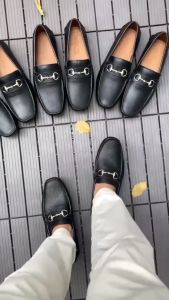 Giày Công Sở Nam MICHILUX Horse Bit Moccasin CIEHM Da Bò Thật Màu Nâu Sẫm