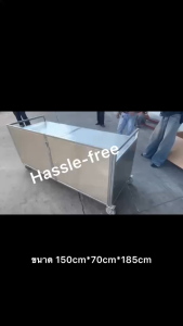 โต๊ะขายของ เคาเตอร์ขายของพับได้ เคลื่อนย้ายและพับเก็บได้ วัสดุสแตนเลส ประกอบง่าย พื้นที่เก็บข้อมูลขนาดใหญ่ รับน้ำหนักได้ประมาณ 400 กิโลกรัม