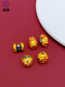 สร้อยข้อมือ DIY ทำมือ สร้อยคอ ลูกปัด วัสดุทองแดงผสมสีน้ำเงิน ลูกปัดสีทองโบราณ ลูกปัดสีน้ำเงิน ลูกปัดสีน้ำเงิน