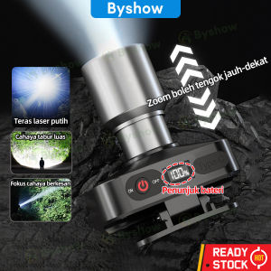 Gbest Zoomable LED Headlight IPX5 Waterproof head torch light 3 Modes Type-C Charging headlamp Camping Hiking fishing Emergency bright touchlight